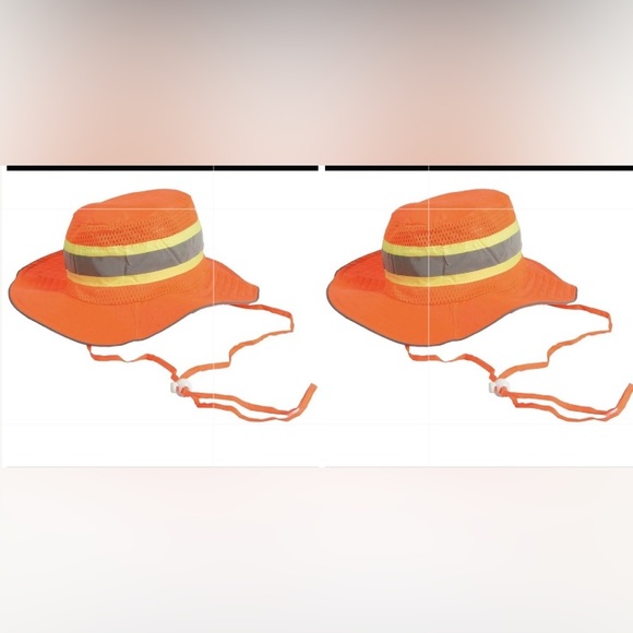 💜 Bundle 2 Safety Booney Hi Viz Reflective Tape Hunting Fishing Hat - Picture 1 of 10
